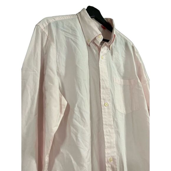 IZOD Pink Button Down Up LS Light Pink Men’s Medium Dress Work Shirt Med Soft Al - Picture 4 of 10